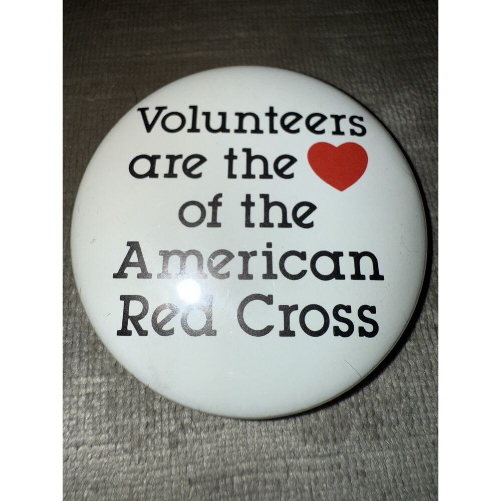 Vintage Volunteers Are The Heart of the American Red Cross Button Pin Pinback